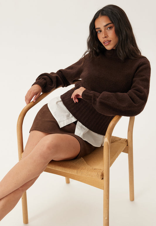 Dames Sweater | Gebreid | Bruin