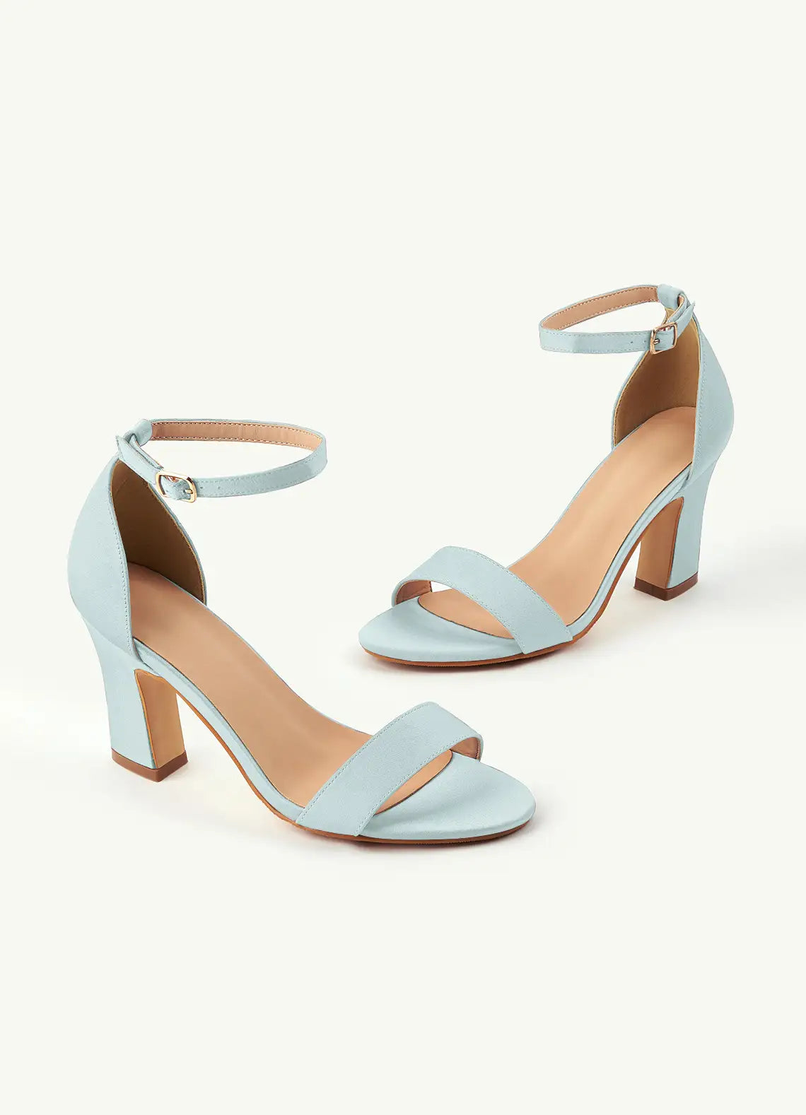 Dames Sandaal Hemelblauw | Blokhak | Enkelbandje