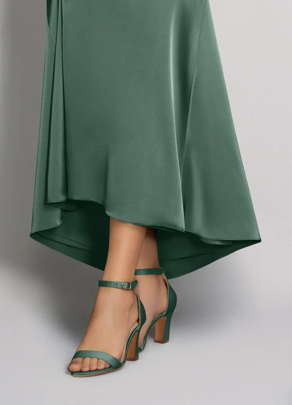 Dames Sandaal Eucalyptus | Blokhak | Enkelbandje