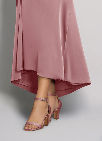 Dames Sandaal Oudroze | Blokhak | Enkelbandje | Suède-look