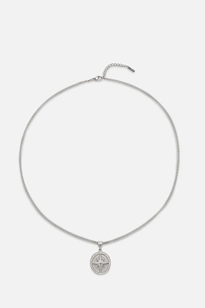 Andrew | Mannen zilveren kompas ketting
