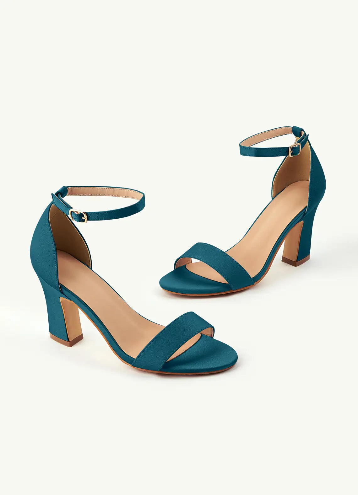 Dames Sandaal Turquoise | Blokhak | Enkelbandje | Suède