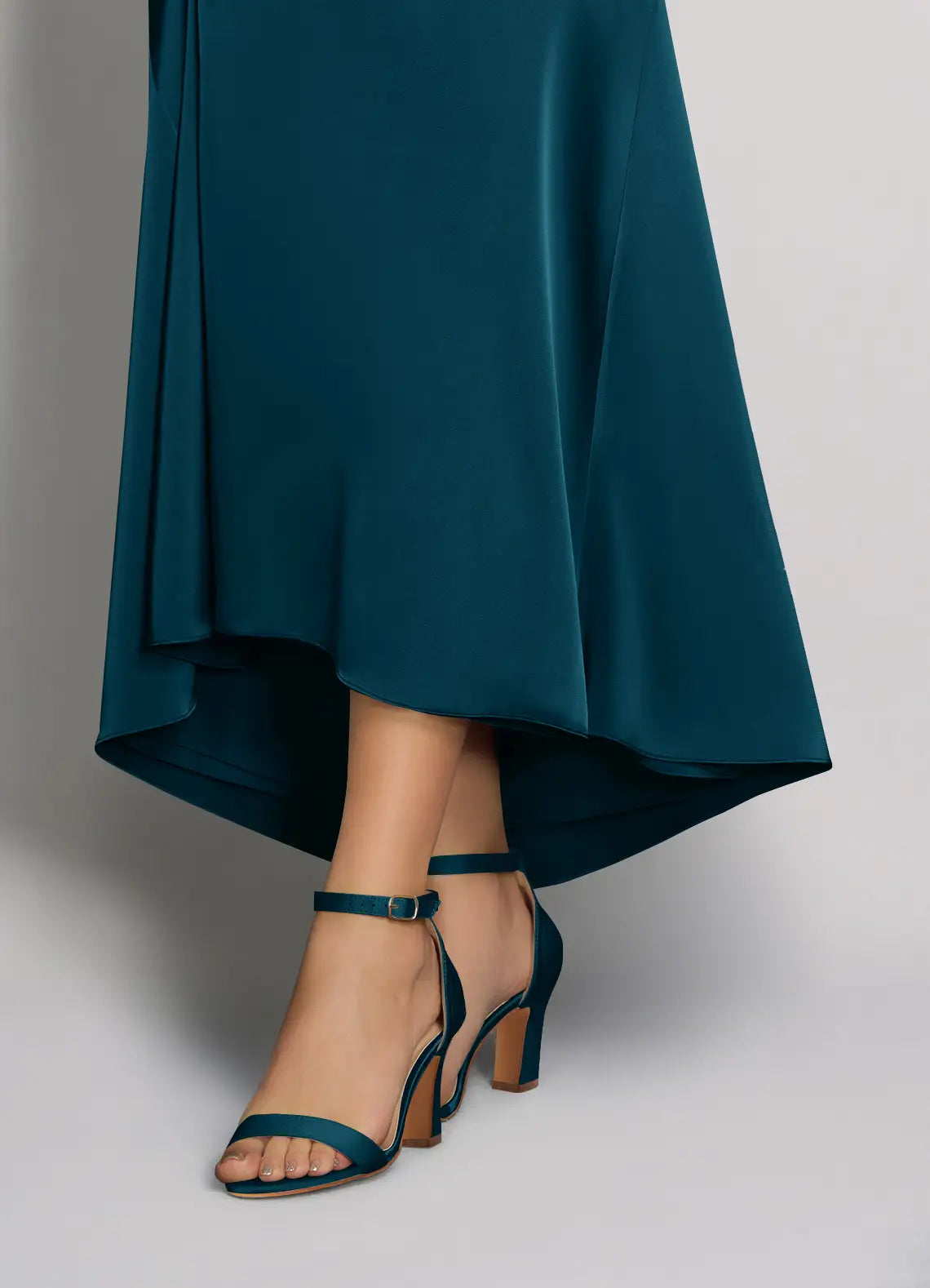 Dames Sandaal Turquoise | Blokhak | Enkelbandje | Suède