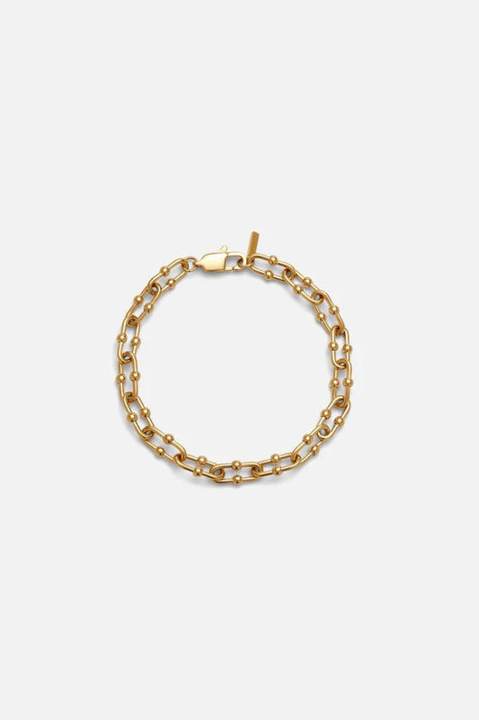 Luan | Mannen gouden metalen patroon armband