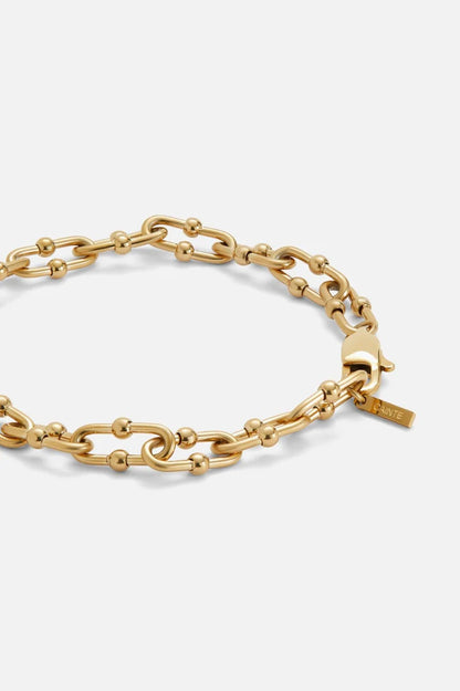 Luan | Mannen gouden metalen patroon armband