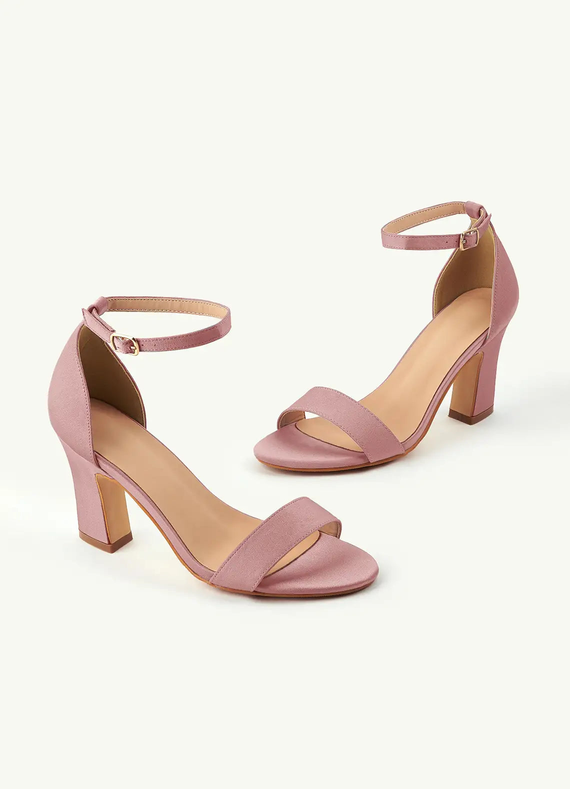 Dames Sandaal Oudroze | Blokhak | Enkelbandje | Suède-look