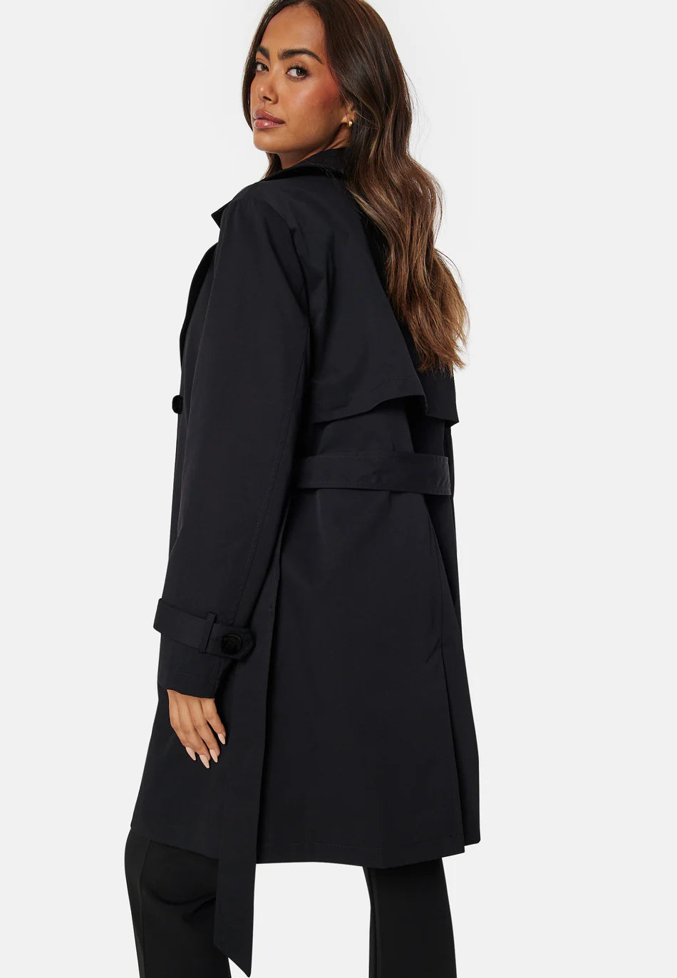 Dames Trenchcoat | Zwart | Dubbel­rij Knopen & Tijdloos Design