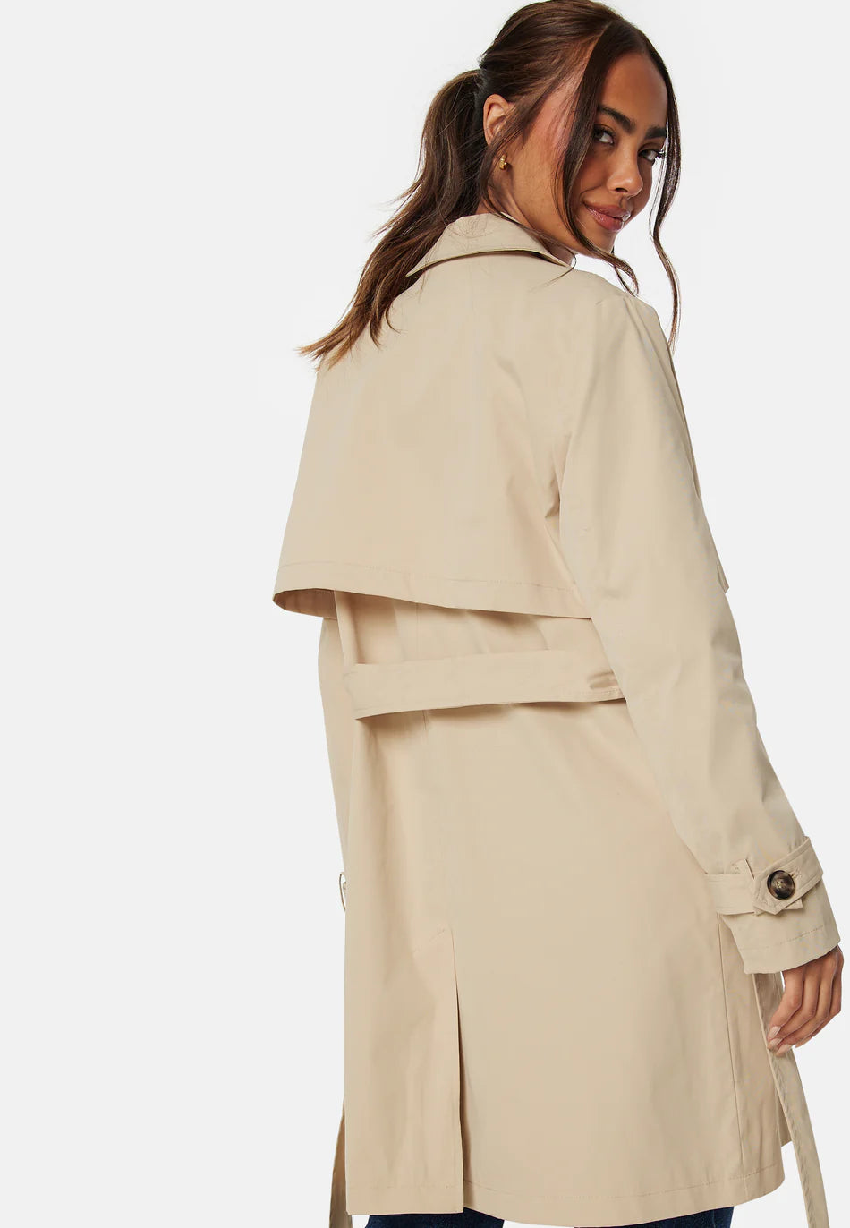 Dames Trenchcoat | Beige | Dubbel­rij Knopen & Tailleceintuur