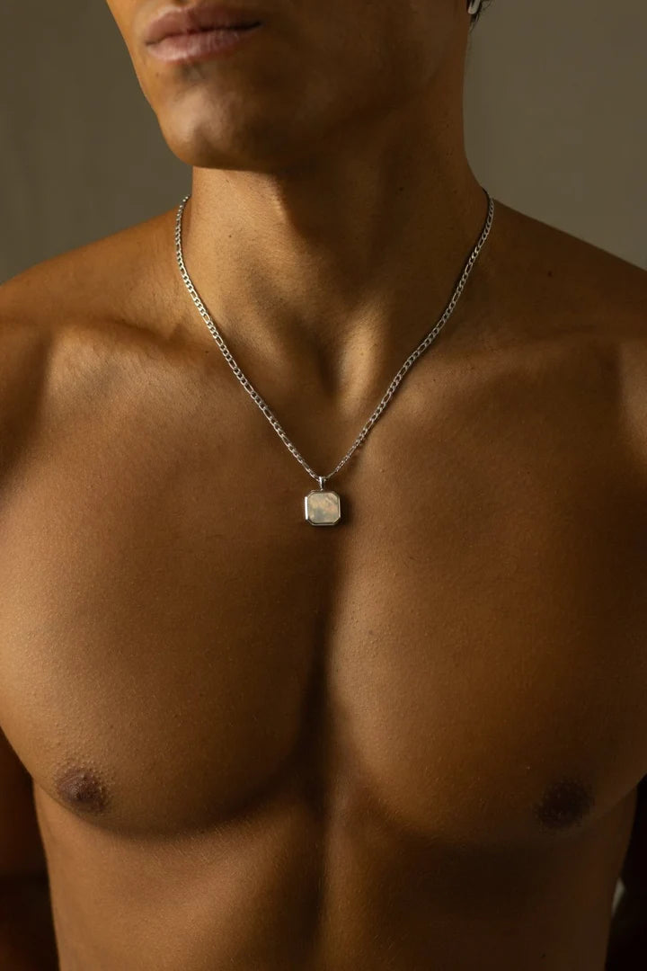 Samuel | Mannen zilveren ivoren ketting