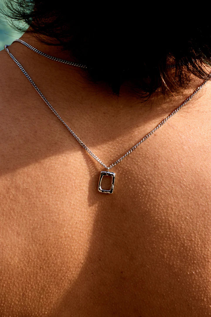 Daniel | Mannen zilveren kader ketting