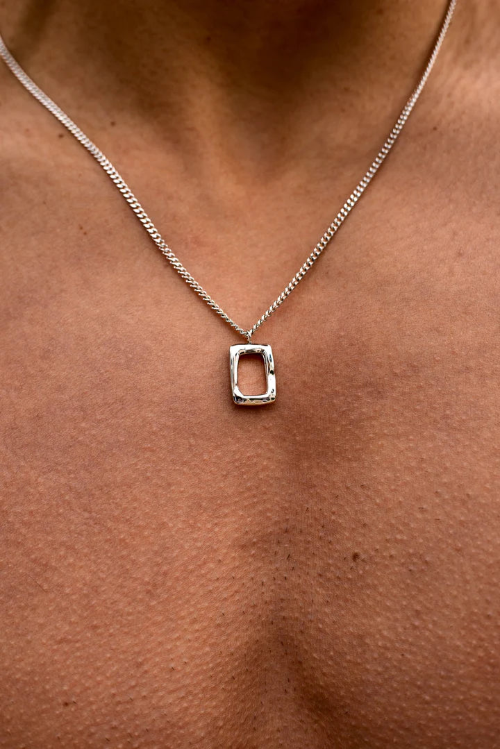 Daniel | Mannen zilveren kader ketting