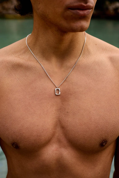 Daniel | Mannen zilveren kader ketting