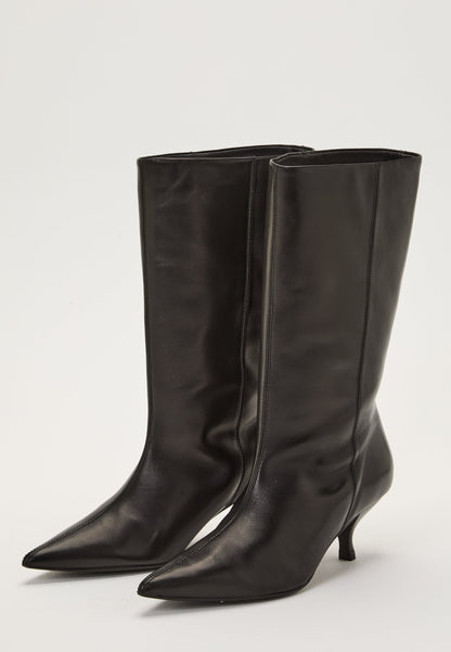 Dames leren Mid-knee Laars | Hakken | Stijlvol Ontwerp