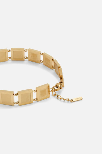 Benjamin | Mannen gouden metalen blok armband