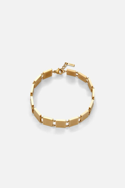 Benjamin | Mannen gouden metalen blok armband