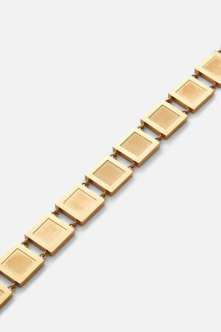 Benjamin | Mannen gouden metalen blok armband