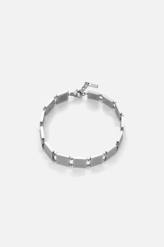 Carlos | Mannen zilveren metalen blok armband