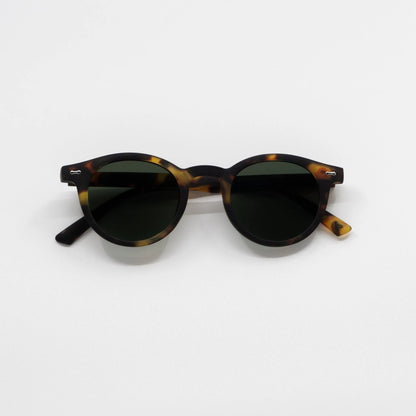 Leopard | Zonnebril met donkergroene glazen | Tortoise montuur