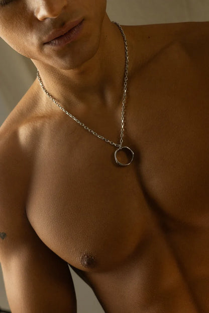 Martin | Mannen zilveren kompas ketting