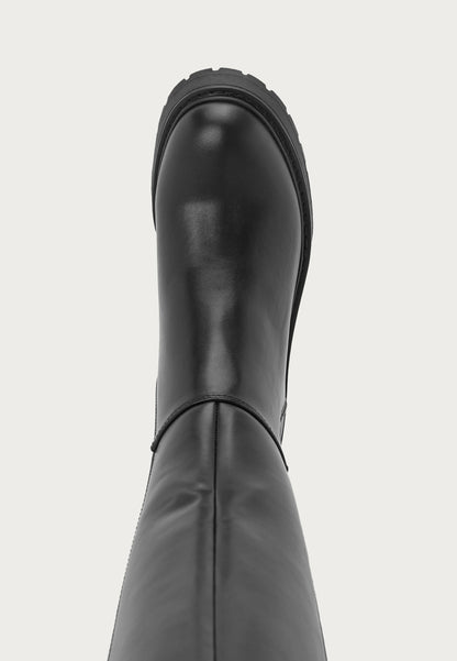 Dames hoge Laarzen | Kunstleer | Zwart | Elegante Ritsluiting