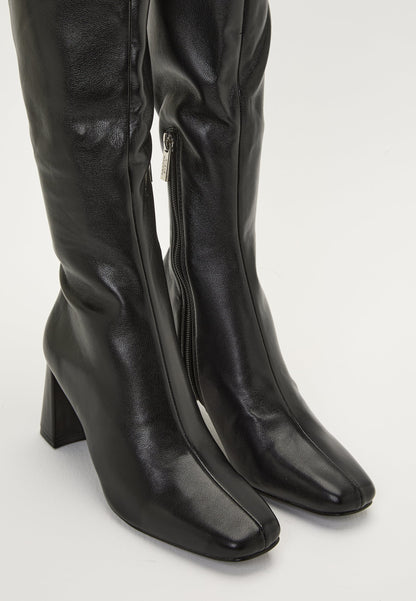 Dames lange Laarzen | Kunstleer | Zwart | Elegante Stijl
