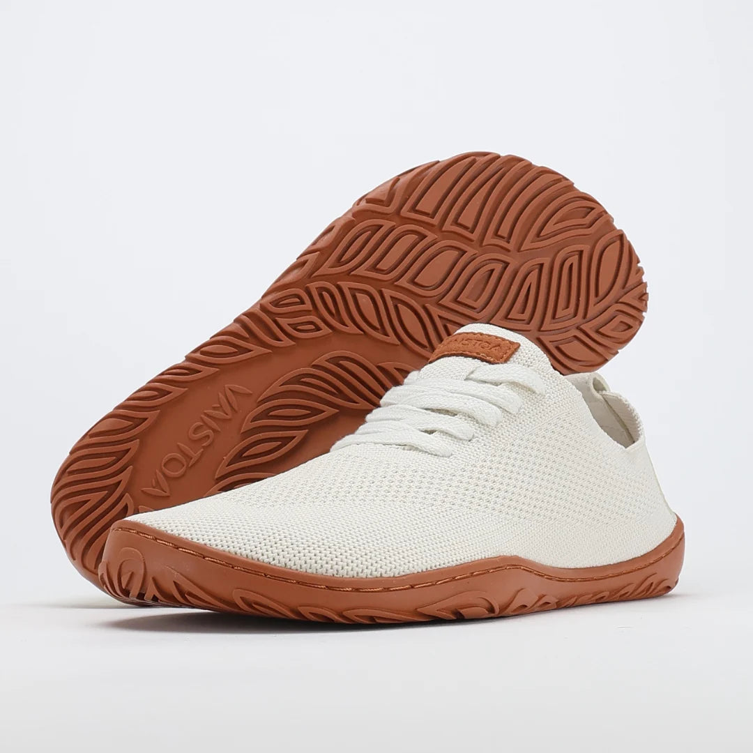Barefoot Yogaschoenen | Flexibele Zool | Wit met Terracotta Zool