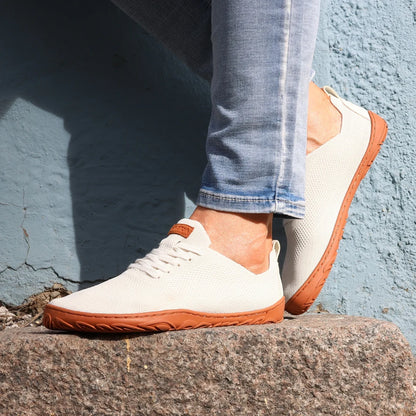 Barefoot Yogaschoenen | Flexibele Zool | Wit met Terracotta Zool