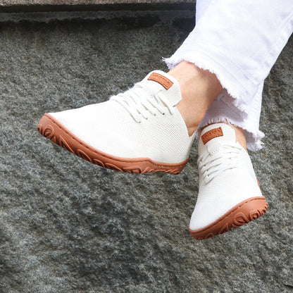 Barefoot Yogaschoenen | Flexibele Zool | Wit met Terracotta Zool
